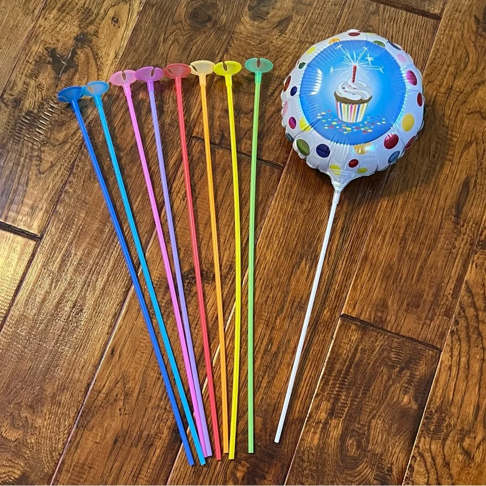 Colorful Balloon Sticks with Cupcake Foil Balloon